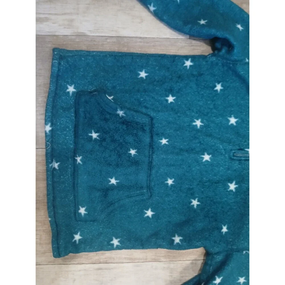 Girl’s Jumping Beans  Fleece Jacket Teal White Stars 1/4 Zip - Size 12